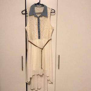 Denim and lace dress